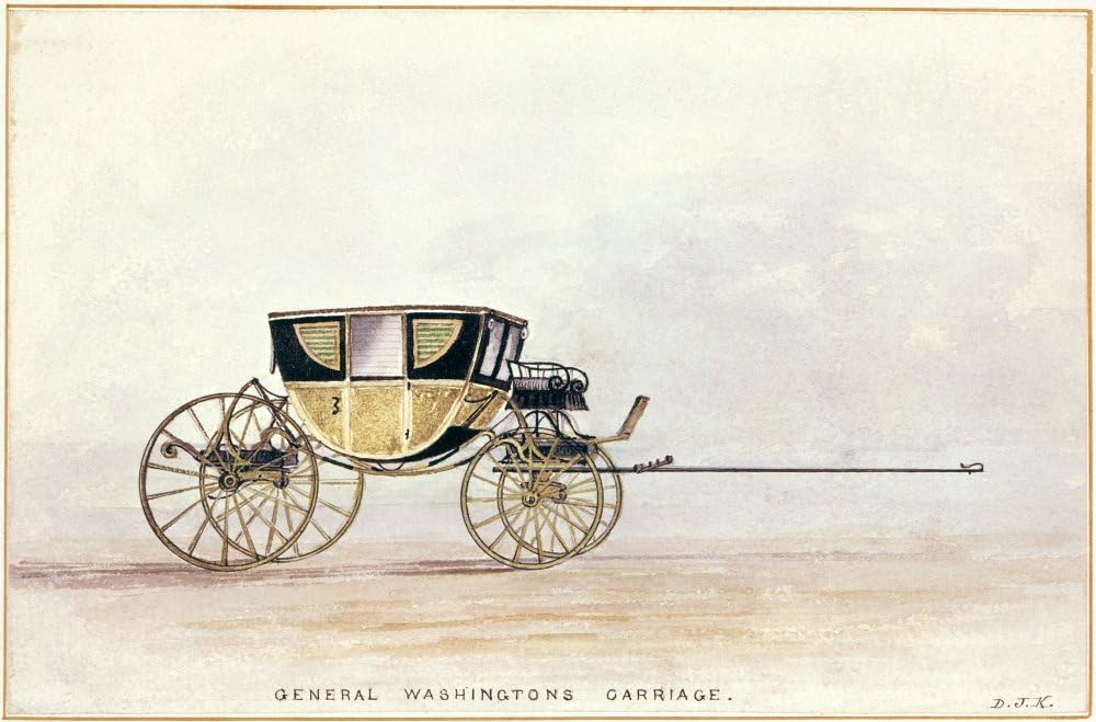 Amazon Com Posterazzi Poster Print Collection Horse Drawn George Washington S Carriage Drawing By D J Kennedy 19th Century 24 X 36 Varies Posters Prints