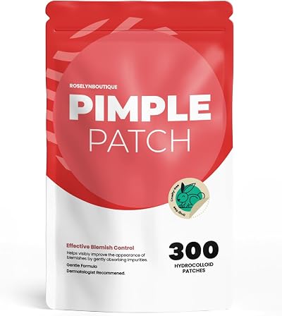 roselynboutique Pimple Patches Hydrocolloid 300 Dots Clear Sizes 8-14mm