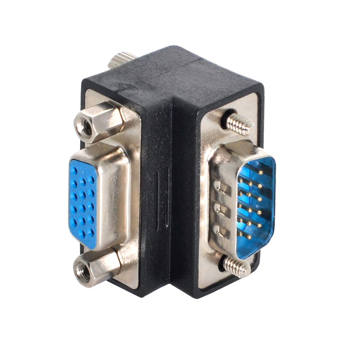 CY Adapter 90 Degree Up Angled VGA SVGA Male To Female Extension Adapter for Monitor Projector