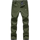 TBMPOY Women's Ski Snow Pants Waterproof Windproof Fleece Lined Warm Hiking Insulated Softshell Cargo Pant 4 Pockets