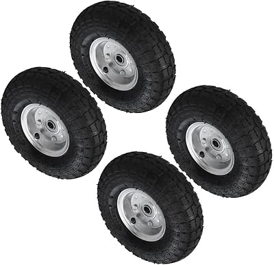 Marksman 2x 10" Pneumatic Wheels 4.10/3.5-4.0 Tyres Heavy Duty Sack Truck Barrow