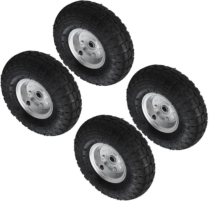 Marksman 2x 10" Pneumatic Wheels 4.10/3.5-4.0 Tyres Heavy Duty Sack Truck Barrow
