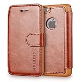 Mulbess Vintage Series Ultra Slim Layered Dandy PU Leather Flip Wallet Case with Card Slot for Apple iPhone 5/5S  Coffee Brown