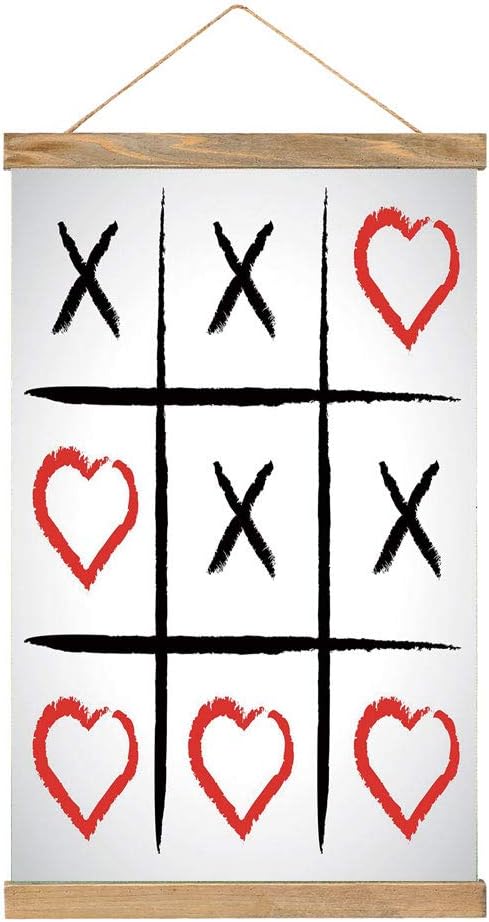 Amazon キャンバス印刷 Xoの装飾 シンプルな愛ゲーム幸せなバレンタインかわいいロマンスユーモア趣味シンボルデザイン アートポスター インテリア 日本 部屋飾り 壁飾り 装飾画おしゃれ 33 X 52 Cm パールブラックレッド アートフレーム ポスター オンライン通販