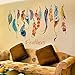 Kaimao Colorful Creative Dream Catcher Feathers Wall Stickers Art Decal Murals Removable Wallpapers for Home Decoration