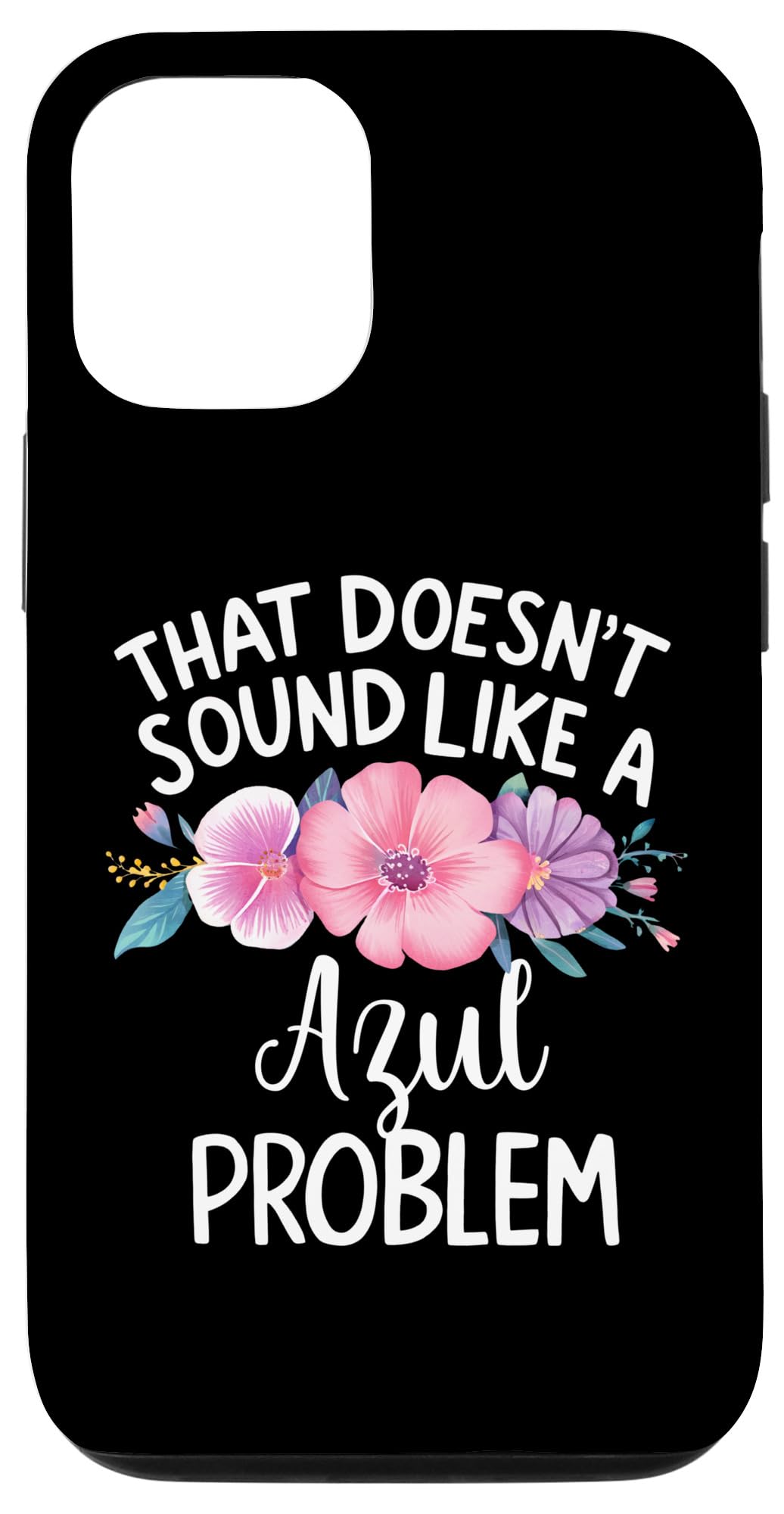 iPhone 14 Pro Azul Personalized Cute Flower Girls Azul Name Case
