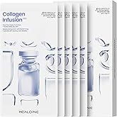 HEALOINE Bio-Collagen Real Deep Facial Mask Overnight Korea Hydrating Collagen Face Masks Pore Minimizing, Elasticity Improvement Hydrogel Sheet Mask for All Skin Type Skincare 5 Pack