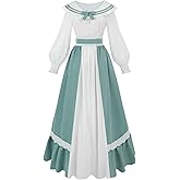 FCCAM Victorian Dress for Women 2-piece Renaissance Costume Tea Party Ball Gown