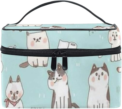 Amazon 水原君の市場 可愛い猫 化粧ポーチ メイクポーチ ミニ 財布 機能的 大容量 化粧品収納 小物入れ 普段使い 出張 旅行 メイク ブラシ バッグ 化粧バッグ 水原君の市場 化粧ポーチ 通販