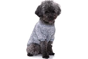 CHBORLESS Pet Dog Classic Knitwear Sweater Warm Winter Puppy Pet Coat Soft Sweater Clothing for Small Dogs (M, Grey)