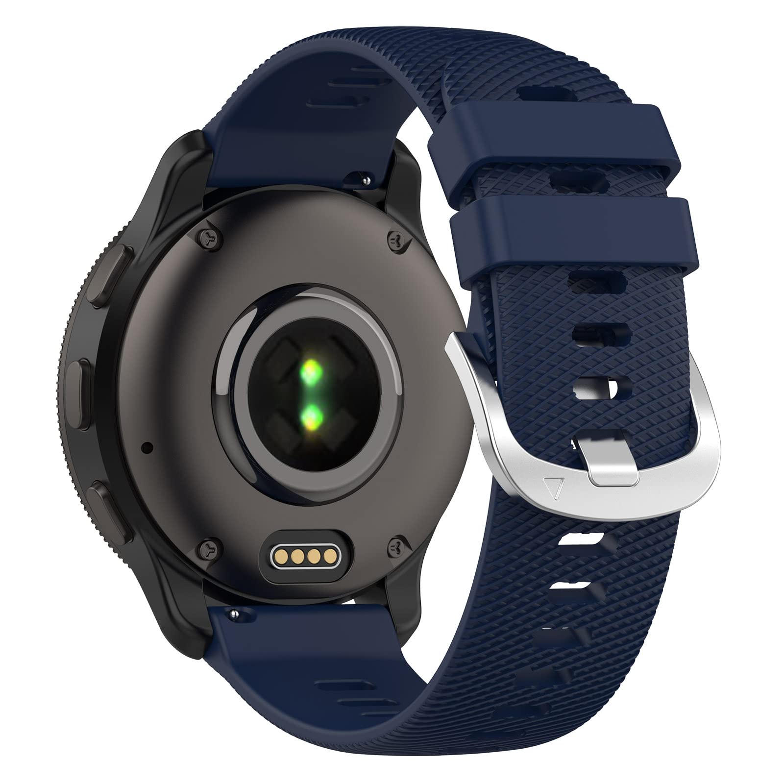 Wownadu 20mm Watch Strap Compatible for Garmin Vivoactive 6/5/3 Straps, Replacement Silicone Band Compatible for Polar Ignite 3/2/1, Unite/Pacer, Midnight Blue (No Watch)