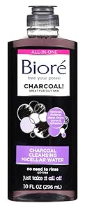 Biore Charcoal Cleanser Micellar Water 10 Ounce (296ml) (2 Pack)