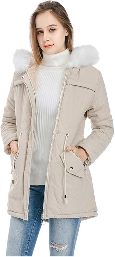 womens winter coats with fur trim hood