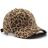 Spevert Baseball Hat with Leopard Pattern for Women Adjustable Dad Hat Unconstructed Plain Cap Outdoor Peaked Cap