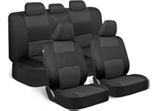 BDK PolyPro Car Seat Covers Full Set in Charcoal on Black – Front and Rear Split Bench , Easy to Install, Interior Covers for