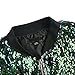 HAOYIHUI Women's Mermaid Sequin Lightweight Zipper Bomber Jacket