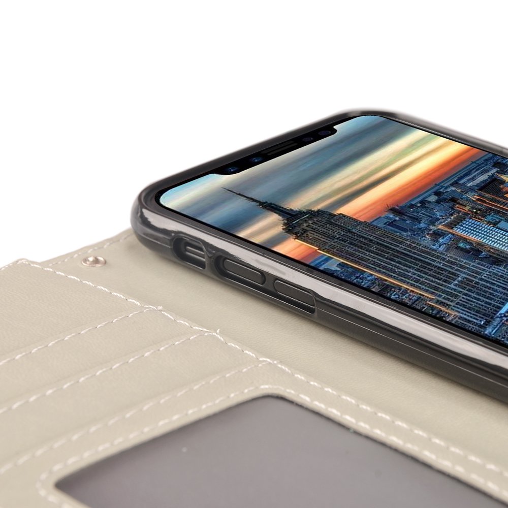 iPhone X Case, MagicSky iPhone X Wallet Case, Premium PU Leather Wristlet Flip Case Cover with Card Slots & Stand for Apple iPhoneX - Flower2