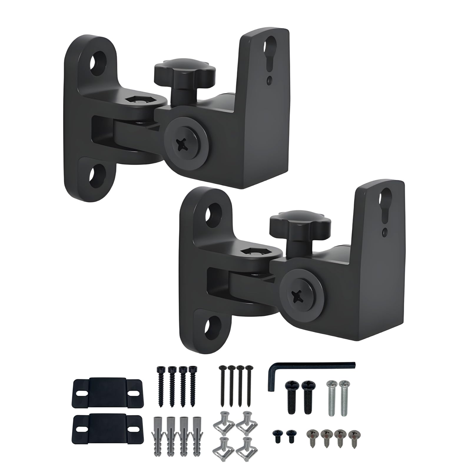 Photo 1 of DAGCUXIN Speaker Wall Mount,All Metal Wall Speaker Mount Bracket for Small Speakers Swivel & Tilt,Hold up to 30lbs,DA-212 (2 Packs Black)