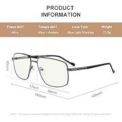 RB.Pilot Reading Glasses for Men Square Double