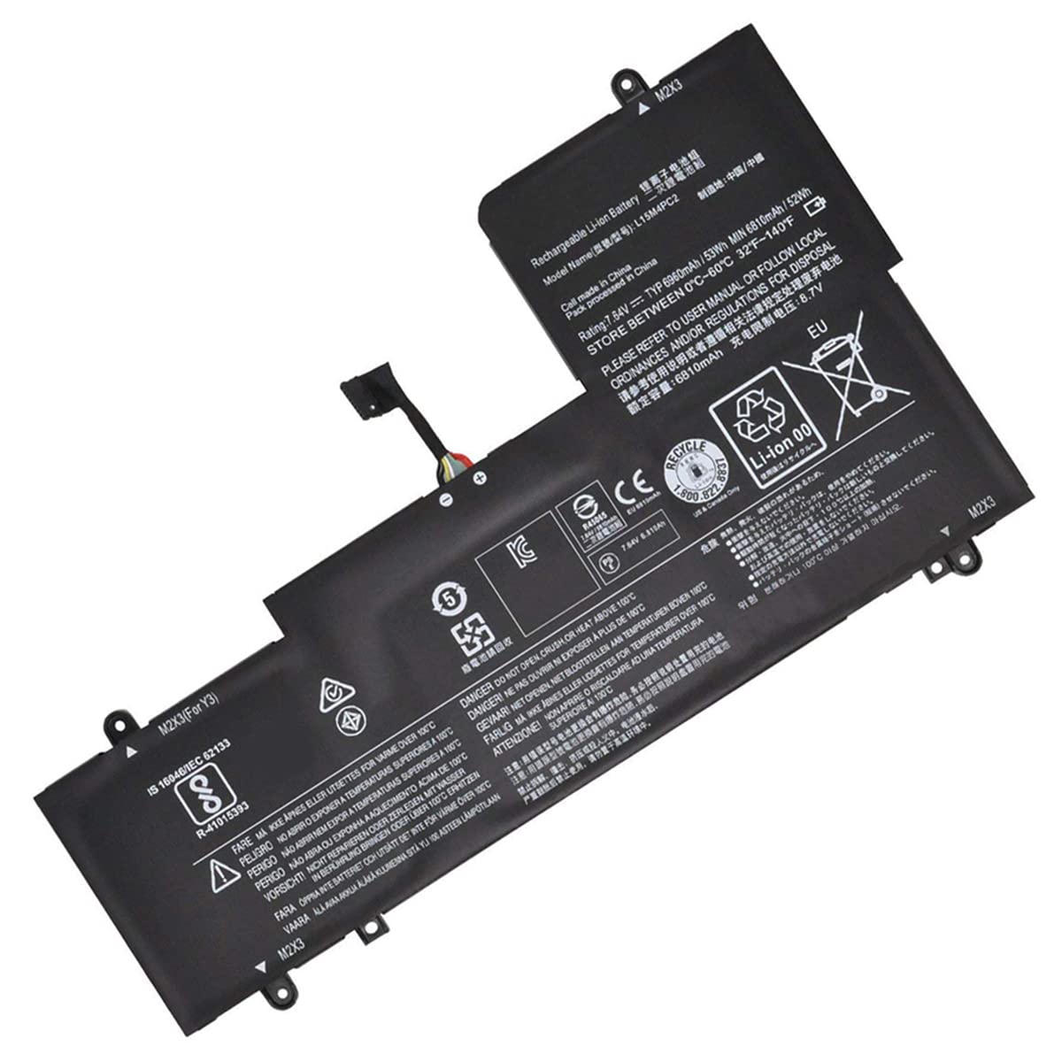 XITAIAN 7.64V 53Wh L15M4PC2 L15L4PC2 Replacement Battery for Lenovo YOGA 710-14ISK Tablet