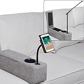 beyond SMART Multifunctional Sofa Armrest, Couch Armrest with Cup Holder, Removable Sofa Caddy with Storage,Equipped with LED Reading Light&Wireless Charge Stand, Grey