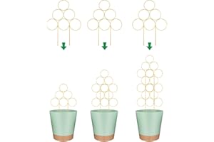 LONCHDAN Trellis for Climbing Plants Indoor 15.7 Inch, Small Plant Trellis for Potted Plants, 3 Pack Stackable Circle Garden Houseplant Trellis for Vines