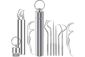 1 set of toothpicks Portable stainless steel toothpicks Outdoor picnic camping travel cleaning kit Portable reusable metal to