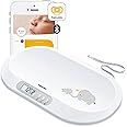 Beurer BY90 Baby Scale, Pet Scale, Digital, with Measuring Tape, tracking weight with App | For: Infant, Newborn, Toddler /Puppy, Cat - Animals | LCD Display, weighs Lbs/Kg/Oz Highly accurate