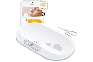 Beurer BY90 Baby Scale, Pet Scale, Digital, with Measuring Tape, Weight Tracking with App | For: Baby, Newborn, Toddler/Puppy