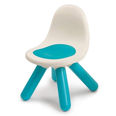 Smoby 880104 Kid Stuhl blau, Design Kinder-Stuhl aus Kunststoff mit Rückenlehne für Indoor und Outdoor, Made in France, blau