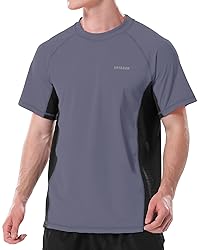 VAYAGER Men's Swim Shirts Rash Guard UPF 50+ Quick