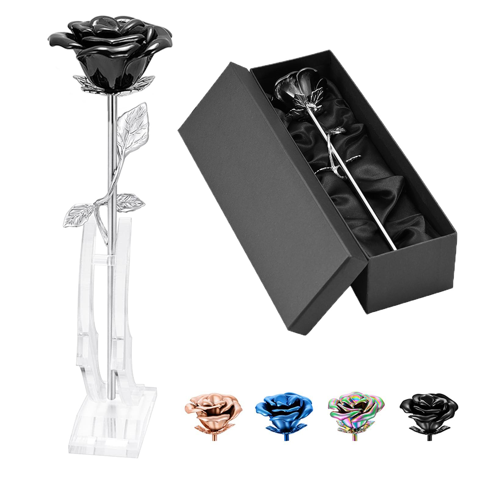 QGJNSGC Pink Flower Keepsake Urns for Human Ashes, Memorial Urn Locket, Long Stem Colourful Rose Flower Cremation Urns, Funeral Urn for Ashes Adult Cremation Keepsake for Ashes