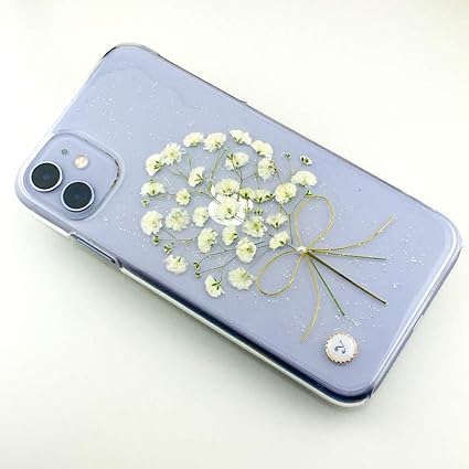 Amazon 自分で選べる ほぼ全機種対応スマホケース かすみ草ブーケの押し花スマホケース 押し花 レジン Iphone Xperia Aquos Galaxy Iphone7 8 Se第2世代 ケース カバー 通販
