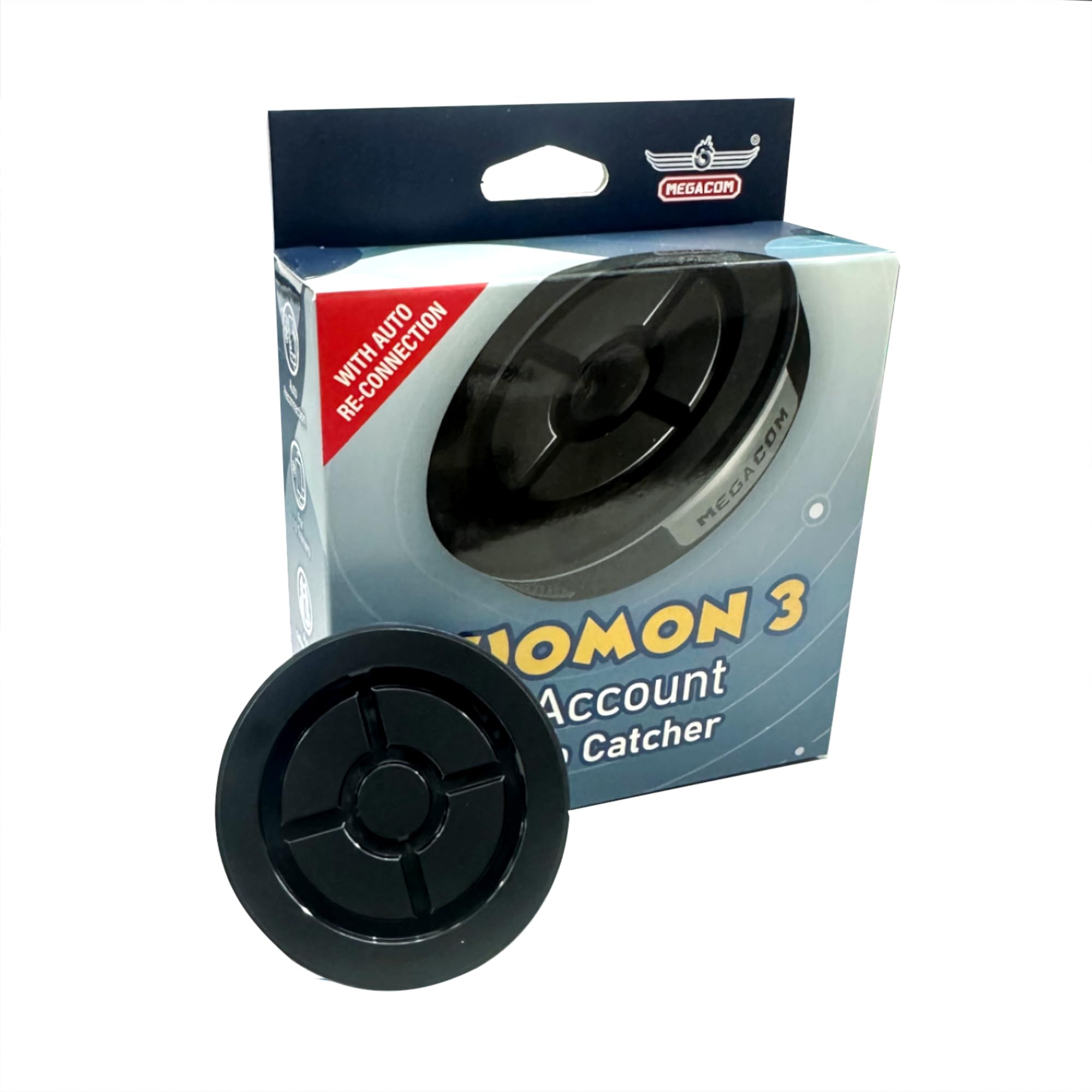 Photo 1 of Megacom DuoMon3 1P/2P Auto Catcher, Rechargeable Pocket Auto Collecting Device with Adjustable Lights, Sound Notifications and One Touch Reconnect - Black (Standard Version)