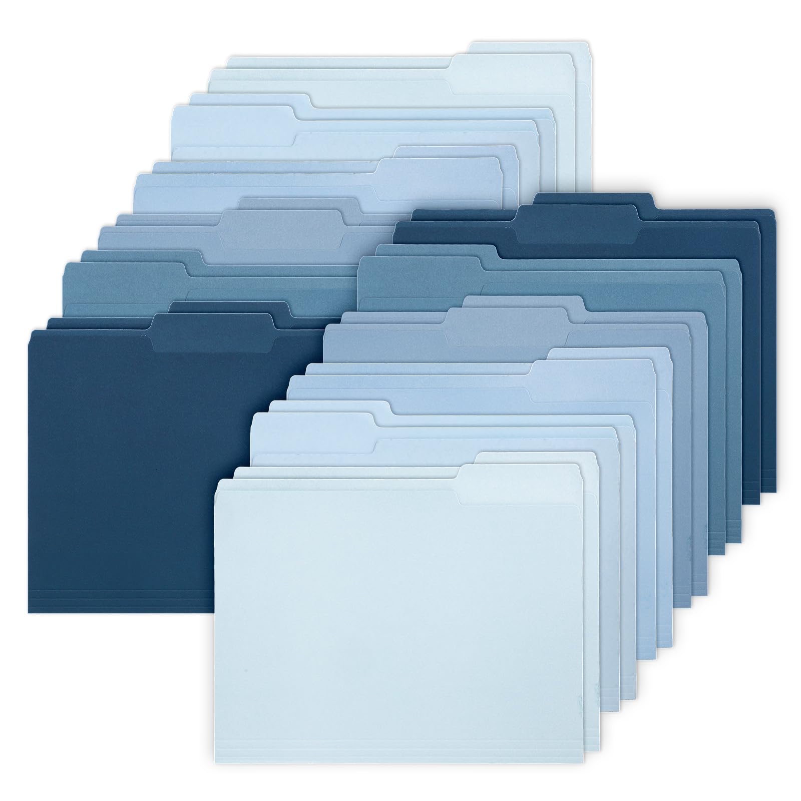 Photo 1 of Whaline 24 Pack Dusty Blue File Folders Letter Size 6 Colors Gradient Blue File Pockets with 1/3 Cut Tab for Home Office Classroom Supplies, 8.9 x 11.6 Inch