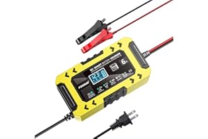 Pasuihcay 12V6A Car Battery Charger Car Battery Repairer Full Intelligent Charger for Auto Motorcycle US Plug
