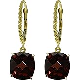 Galaxy Gold GG 14k Solid Gold Leverback Earrings with Natural Garnets