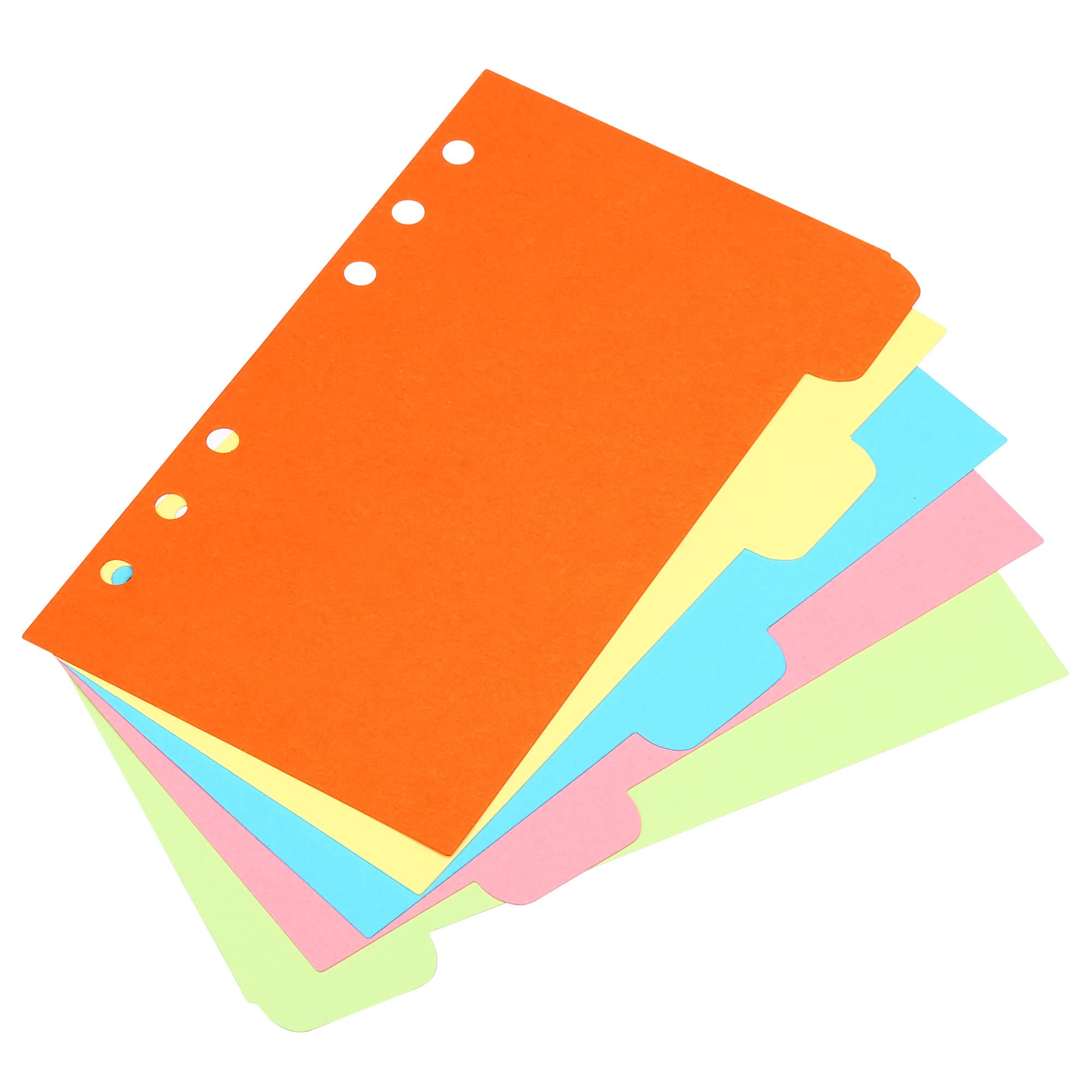 PATIKIL 6.8x4.1 Binder Index Dividers, 4 Set 5 Tabs Cardboard Insertable Page for 6 Rings Binder Separating Papers, Multi-Color