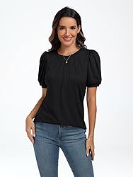 AUTOMET Womens Summer Tops Short Sleeve Shirts