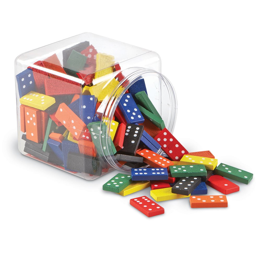 Learning Resources LER0287 Doublesix Dominoes in Bucket