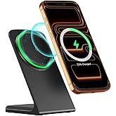 MagSafe Charger Stand 15W Magnetic Wireless Charger for iPhone 17/Air/16/15/14/13/12 Series (Onyx Black, No Adapter)