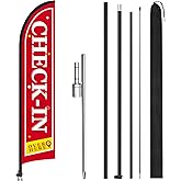 Remagr Check in Sign Feather Flag pole kit 15 ft Tall Race Marathon Banner with Pole and Ground Stake for Marathons Special Events Outside Business Promotion