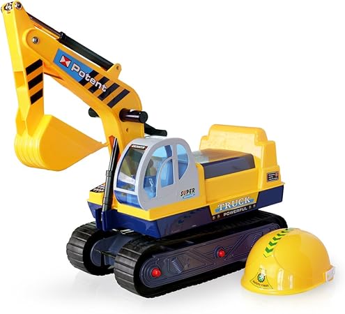Amazon 乗用玩具 足こぎ 乗用カー ショベルカー 足けり パワーショベル 働く車 黄 乗用玩具 おもちゃ