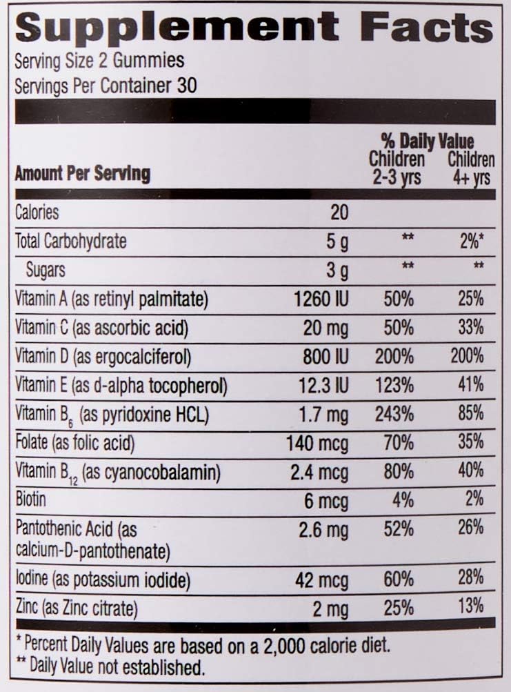  Brand - Mama Bear Organic Kids Multivitamin, 60 Gummies, 1 Month Supply: Health & Personal Care