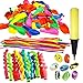 Joyin Toy 180 Pieces Party Balloons Assorted Color Latex Balloons 3 Style with Hand Held Air Inflator and 8 colors of Crimped Curling Ribbons