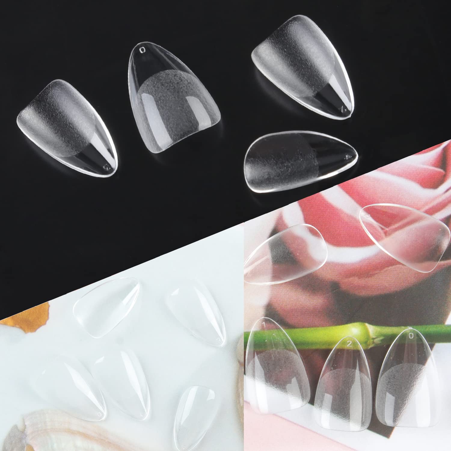 UNA GELLA Short Fake Nails Tips Almond Shape 504PCS Soft Press On Gel Nail Tips Pre Shaped For Women Home Almond Nail Extension Full Cover, 12 Sizes Acrylic Gelly Tips - Image 6