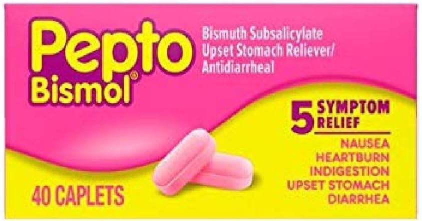 Pepto-Bismol Caplets, 40 Count (Pack of 1): Health & Personal Care