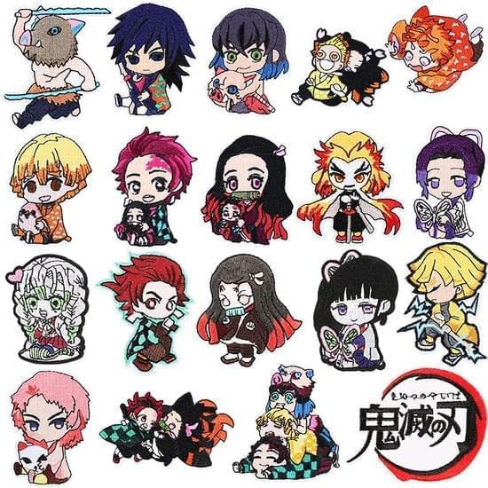 Photo 1 of 19 Pieces Anime Patches Embroidered Applique Patches Sew on Iron on Patches Fabric Repair Patches for Kids Adult Clothes Jeans Jackets Hats Shoes Backpacks