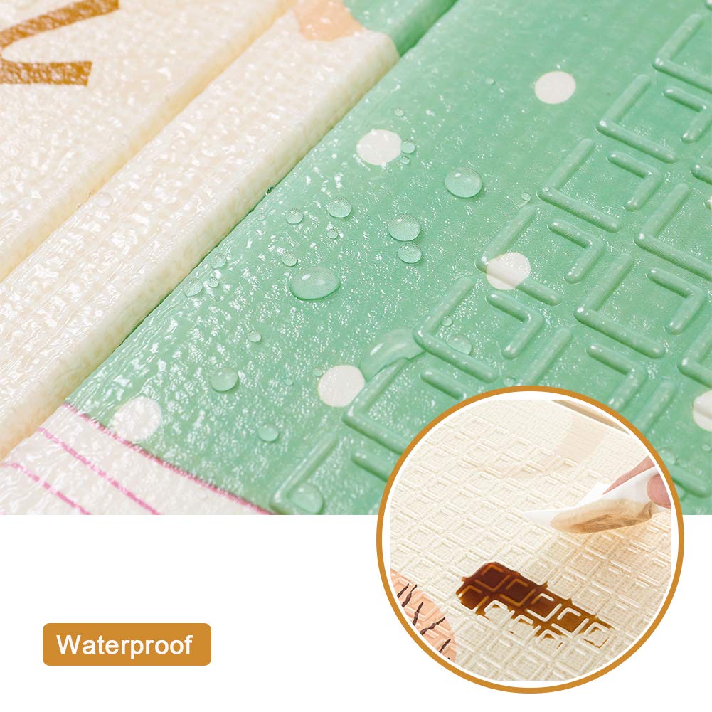 Folding Baby Play Mat, SUPERJARE Thick Reversible Portable Foam Playmat, Unisex Playroom & Nursery Mat for Infants, Toddlers & Kids, 76.8 Inches x 58 Inches : Baby