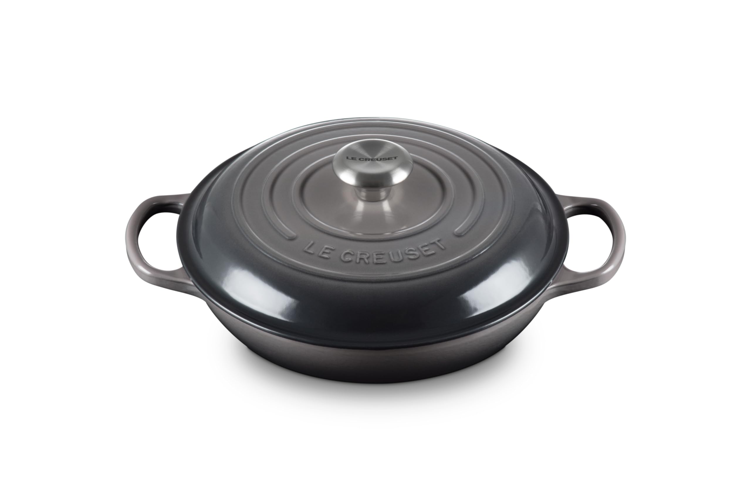 LE CREUSET Signature Sh.Casserole/braiser 26cm Flint SS Knob